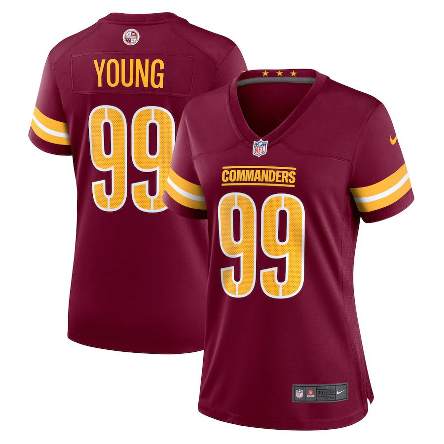 Women Washington Commanders 99 Chase Young Nike Burgundy Game NFL Jersey